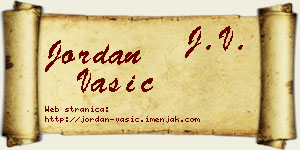 Jordan Vasić vizit kartica